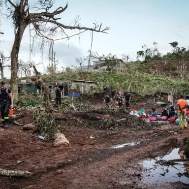 Image représentant l'île de Mayotte après le passage du Cyclone Chido