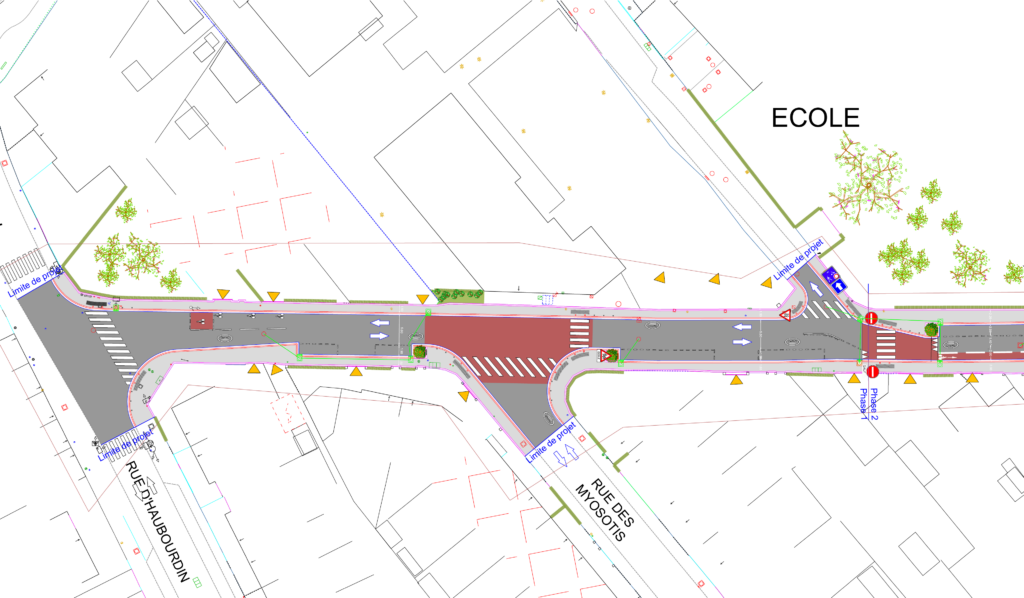 Image représentant la phase 1 des travaux de la rue Anatole France - Agrandir l'image, fenêtre modale