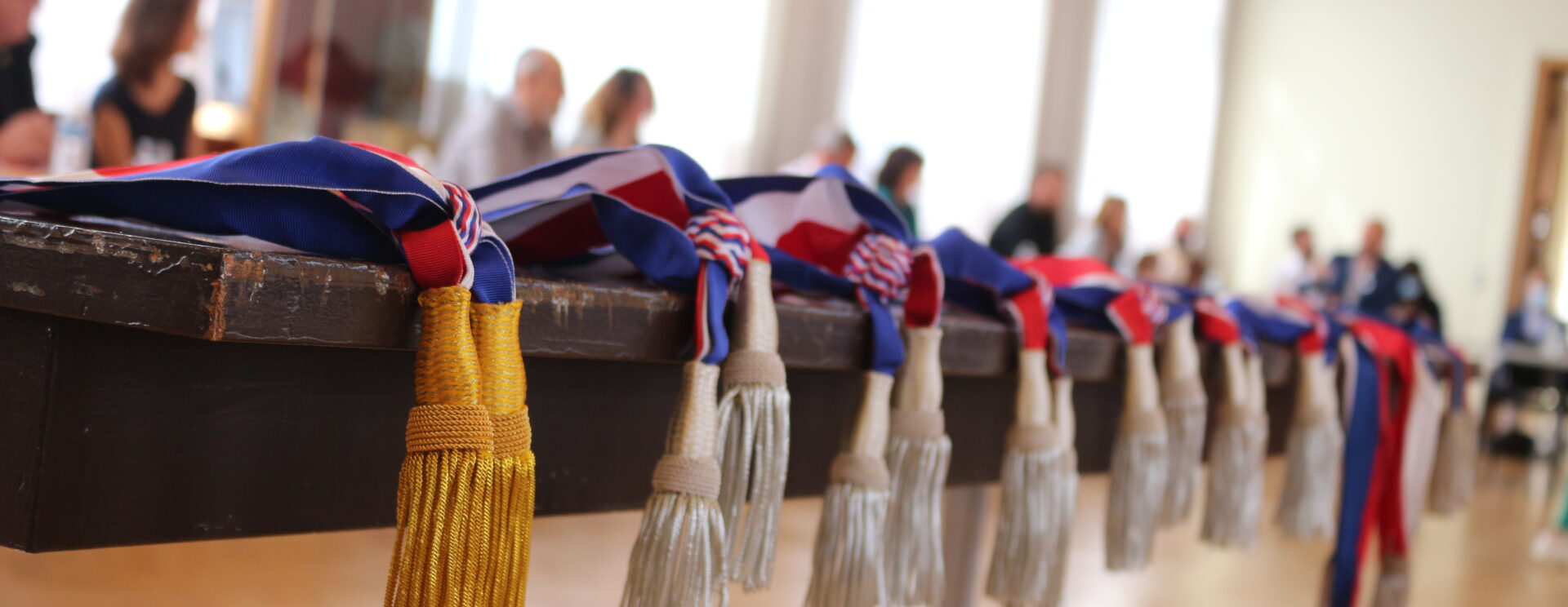 Illustrant une séance du conseil municipal en salle d'honneur de l'hôtel de ville de Faches-Thumesnil