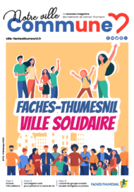 Couverture du magazine municipal représentant des dessins de personnes - Agrandir l'image, fenêtre modale