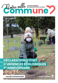 Couverture du magazine représentant un enfant qui plante un arbre - Agrandir l'image, fenêtre modale