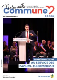 Première page du magazine - photo du maire lors d'une cérémonie - Agrandir l'image, fenêtre modale