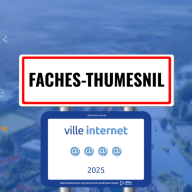 Image représentant la labellisation villes internet obtenu par la ville de Faches-Thumesnil avec 4@ sur 5.