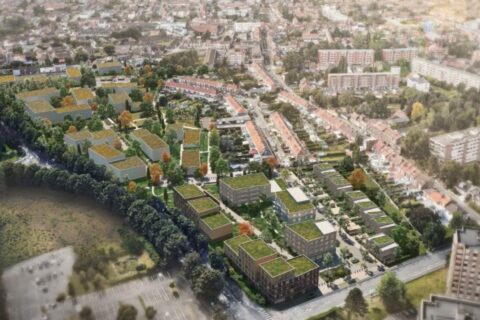 Vue aerienne du futur quartier de la révolution française