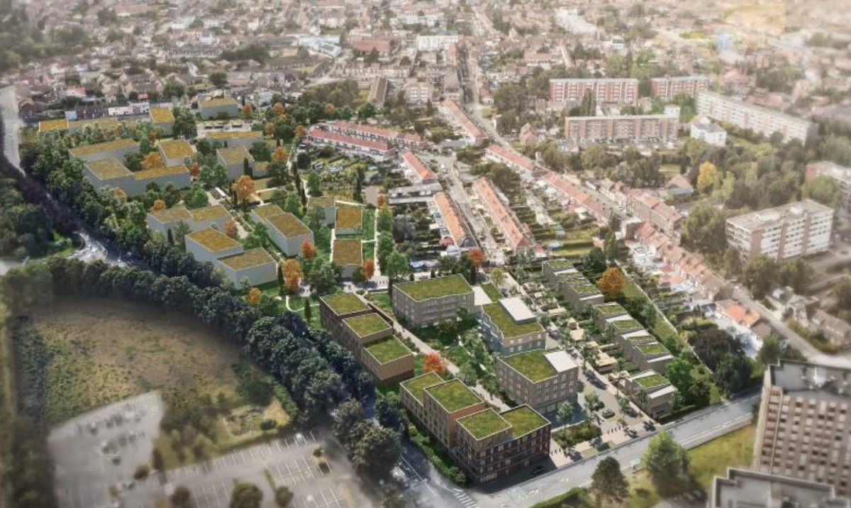Vue aerienne du futur quartier de la révolution française