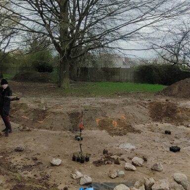 Image d'un atelier autour de la déconnexion de toiture créant un jardin de pluie stade Merchier