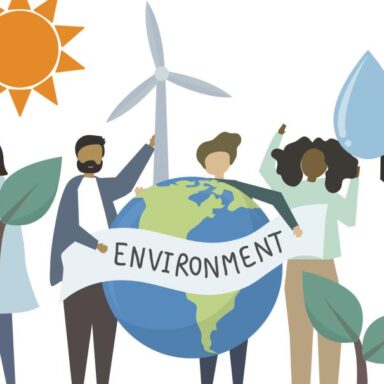 Image, dessin représenatant des gens avec le mot environnement