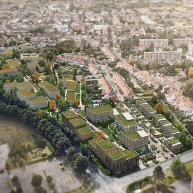 Vue aérienne - mise en situation du nouveau quartier Jappe Geslot
